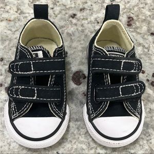 Converse All Star Toddler Black Velcro Low Top Size 3